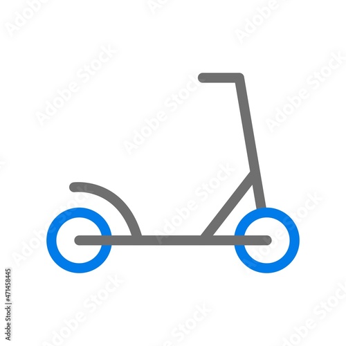  Kick Scooter Line Blue Vector Icon Design