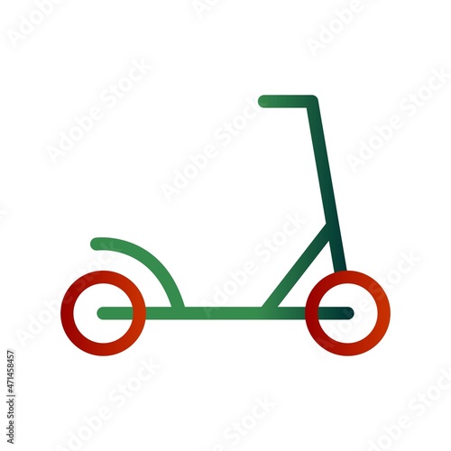 Kick Scooter Line Gradient Vector Icon Design