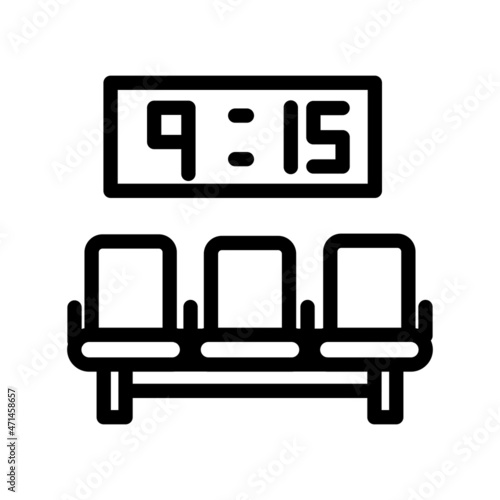 Waiting Room Line Vector Icon Design