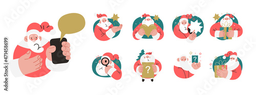 Web Santa - icons set for corporative website.
