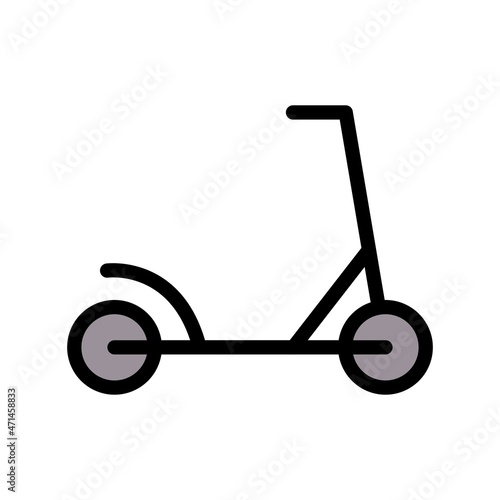 Kick Scooter Line Filled Vector Icon Design