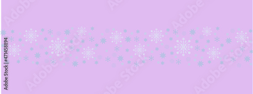 feine Vektor Illustration Grafik verschiedene helle, kalte Schneeflocken oder Eiskristalle in hellen Grautönen auf rosa Hintergrund. Banner 