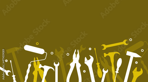 sfondo, icone, attrezzi, lavoro, manutenzione, 