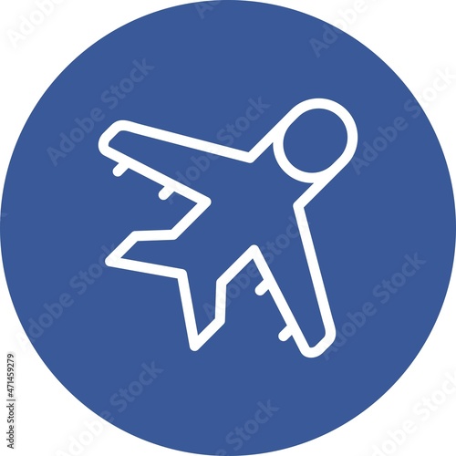 Air Plane Line circle Vector Icon Design