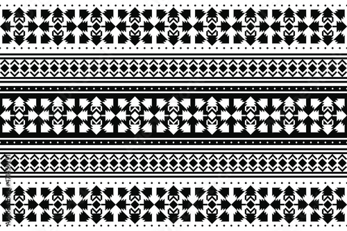 Geometric ethnic oriental seamless pattern traditional Design for background,carpet,wallpaper.clothing,wrapping,Batik fabric,Vector illustration.embroidery style - Sadu, sadou, sadow or sado