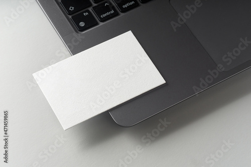 Modern business card mockup template on gray background