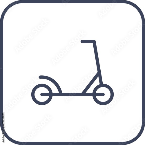 Kick Scooter Line Round Corner Vector Icon Design