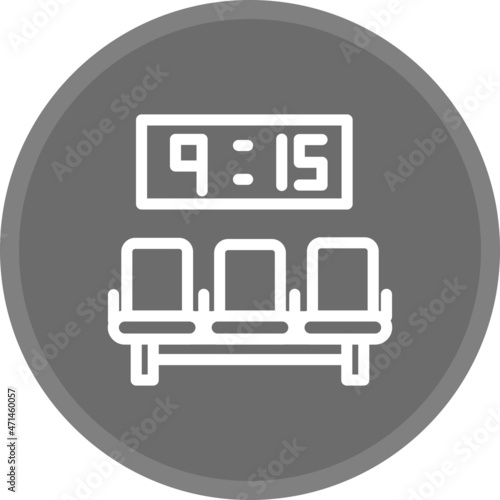  Waiting Room Line Circle Grey Vector Icon Design