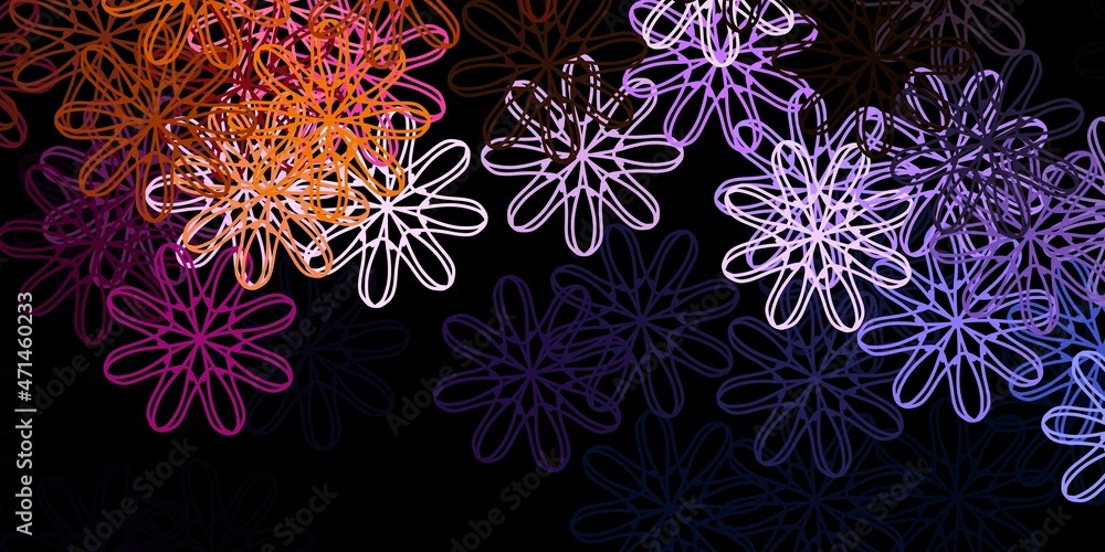 Dark Pink, Yellow vector backdrop with chaotic shapes.