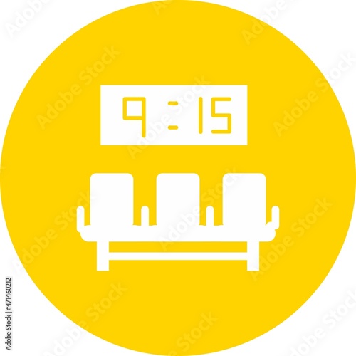 Waiting Room Glyph Circle Vector Icon Design