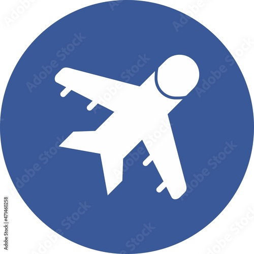  Air Plane Glyph Circle Vector Icon Design
