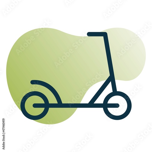  Kick Scooter Line Bubble Gradient Vector Icon Design