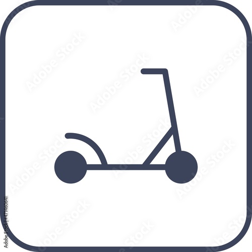 Kick Scooter Glyph Round Corner Vector Icon Design