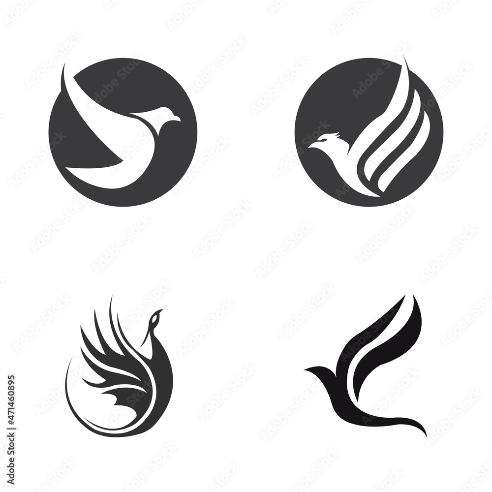 Abstract Bird logo design template
