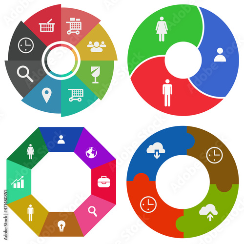 Business infographics. Set of pie chart	
