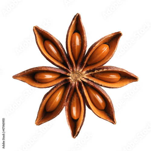 Aromatic dry anise star isolated on white