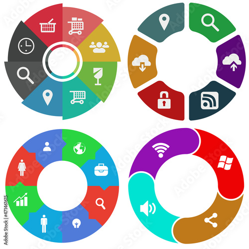 Business infographics. Set of pie chart	