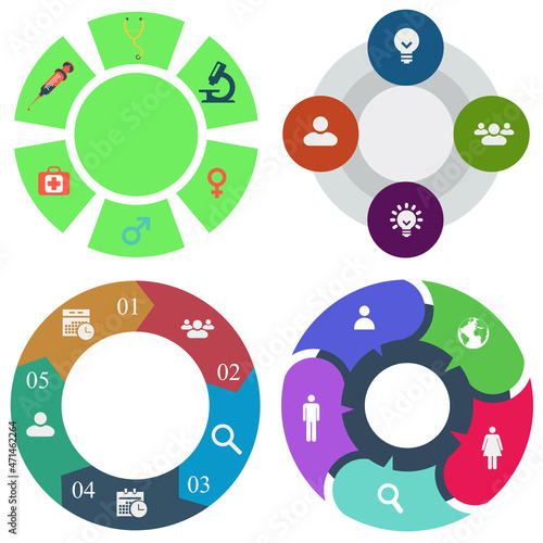 Business infographics. Set of pie chart	
