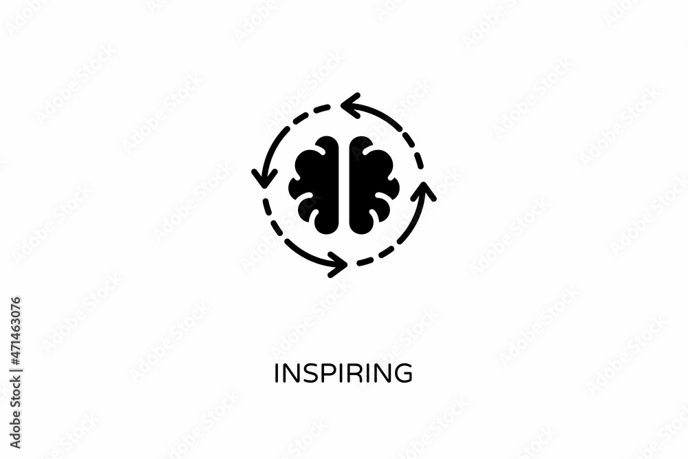 Naklejka premium INSPIRING icon in vector. Logotype