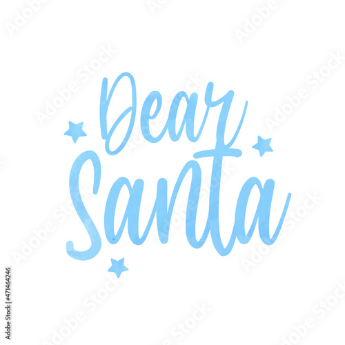 Vector hand lettering for dear santa in watercolor