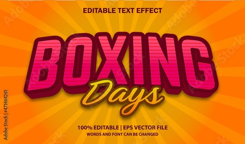 Boxing days Editable Text Effect Style Vector