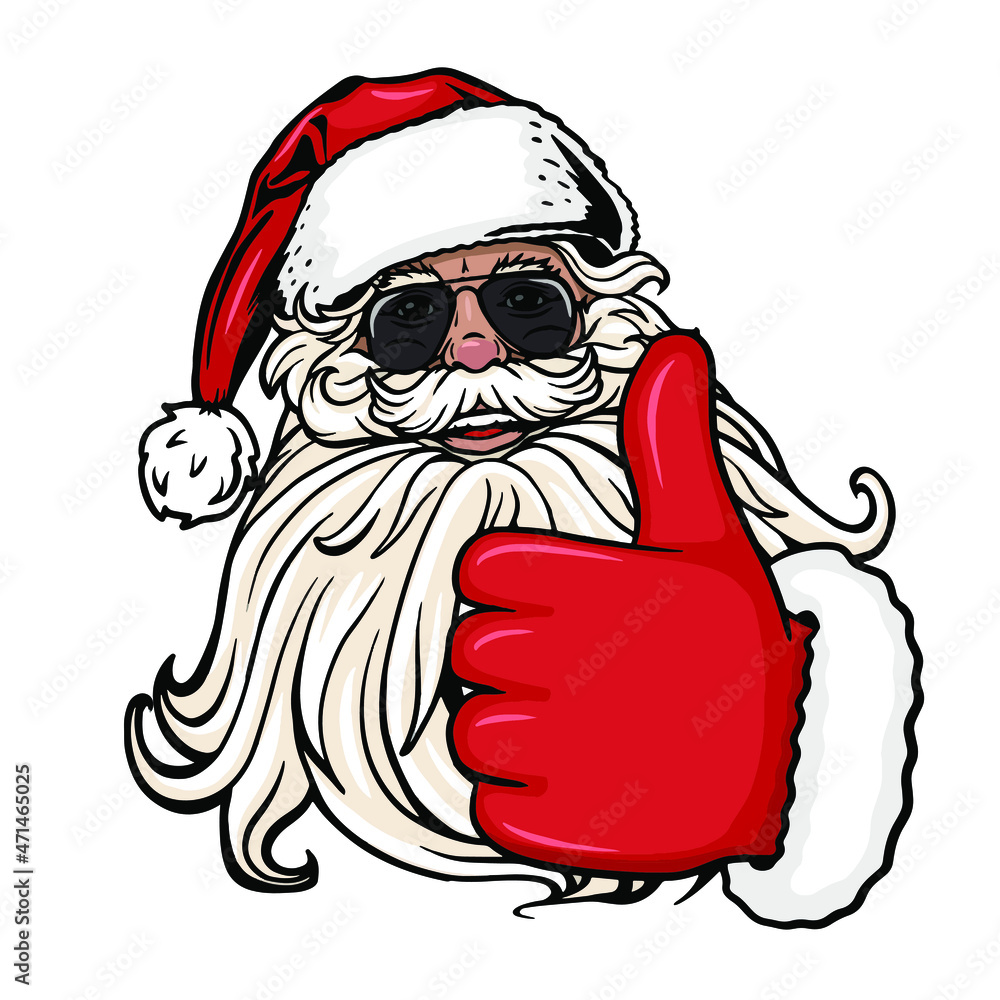 Santa Like with Sunglasses SVG,Cool Santa Santa head,Santa clipart,Santa  Face svg,Santa Claus Christmas cutting and print file. Vector illustration  Stock Vector | Adobe Stock