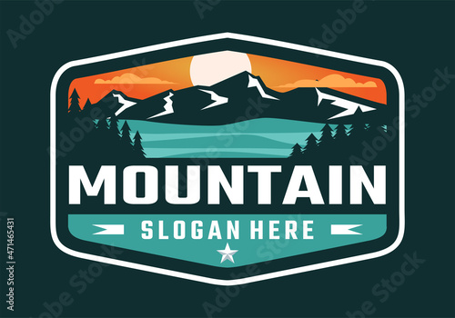 Mountain outdoor badge logo