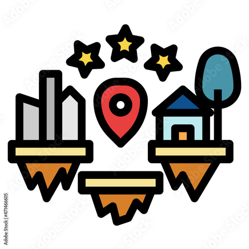 Earth 2 line icon