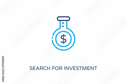 Search For Investment icon in vector. Logotype