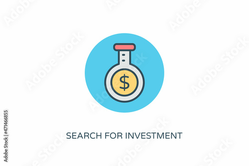 Search For Investment icon in vector. Logotype