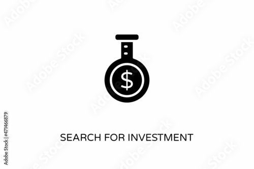 Search For Investment icon in vector. Logotype