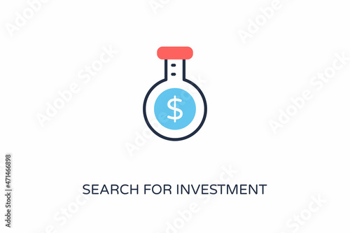 Search For Investment icon in vector. Logotype