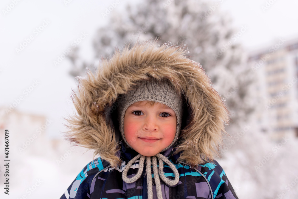 a boy with a blush on his cheeks, a frosty winter day, a walk a boy with a blush on his cheeks, a frosty winter day, a walk