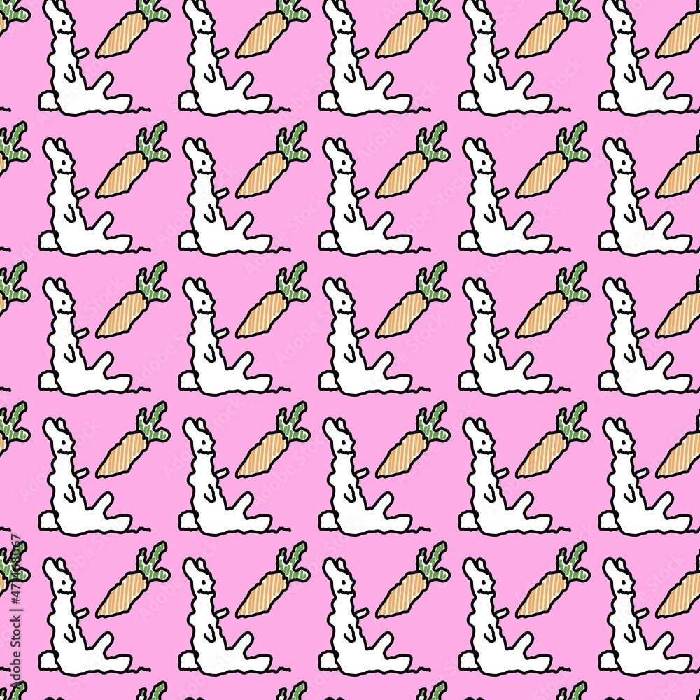 seamless pattern of cute rabbit cartoon seamless pattern of cute rabbit cartoon