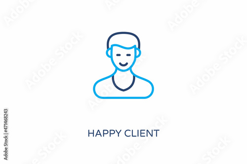 Happy Client icon in vector. Logotype