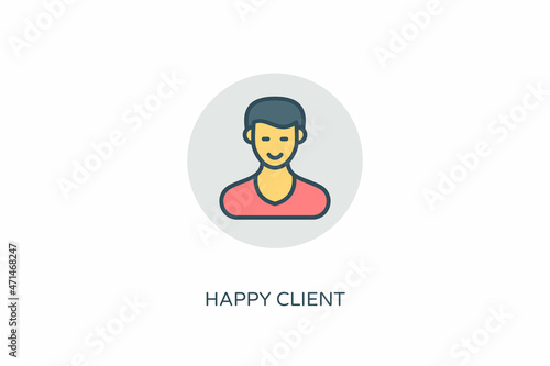 Happy Client icon in vector. Logotype