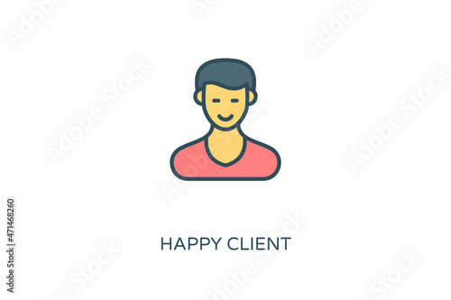 Happy Client icon in vector. Logotype