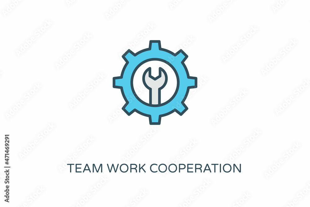 Teamwork Cooperation icon in vector. Logotype
