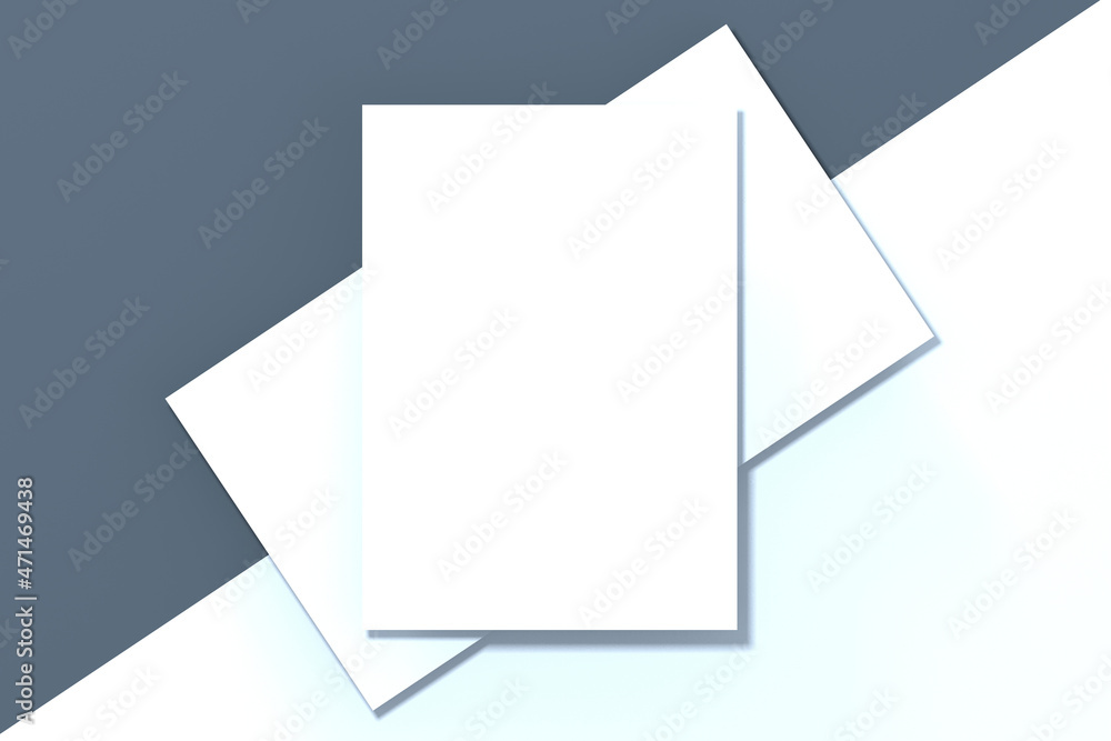 Template for inserting text or picture. Abstract placement of blank sheets. Layout. Horizontal image. 3d image. 3d rendering. Template for inserting text or picture. Abstract placement of blank sheets. Layout. Horizontal image. 3d image. 3d rendering.