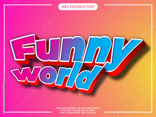 modern funny text style font effect 100% easy editable 