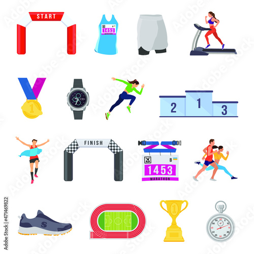 Vector design of step and sprint logo. Set of step and sprinter stock vector illustration.