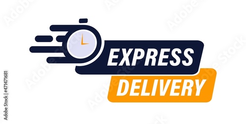 Express delivery with stopwatch icon concept for service, order, fast, free and worldwide shipping. Modern design.