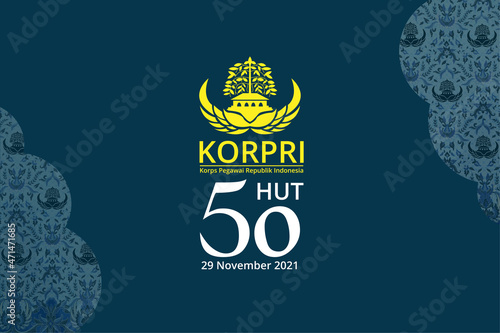 Vector graphic Illustration for Hari Ulang Tahun Korpri (Korps Pegawai Republik Indonesia) Ke 50 for template Background, banner . etc