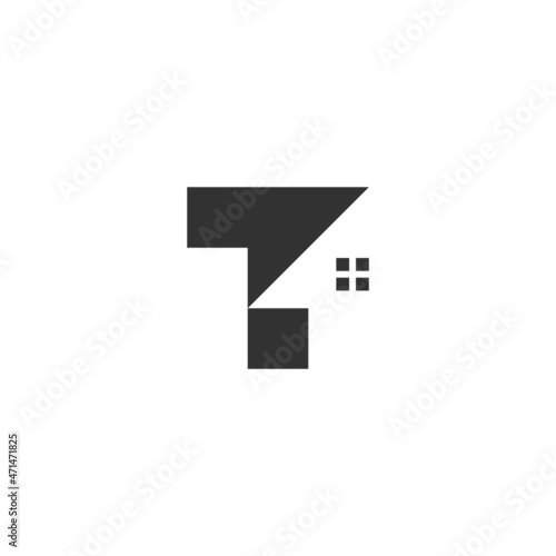 Real estate logo letter T house