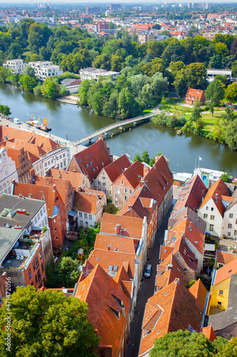 Lubeck city from above photo