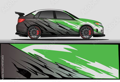 Car livery wrap decal  rally race style vector illustration abstract background