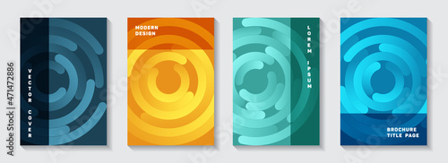 Corporate catalogue covers design. Abstract banner circles goemetry vector backdrops. Aim goal