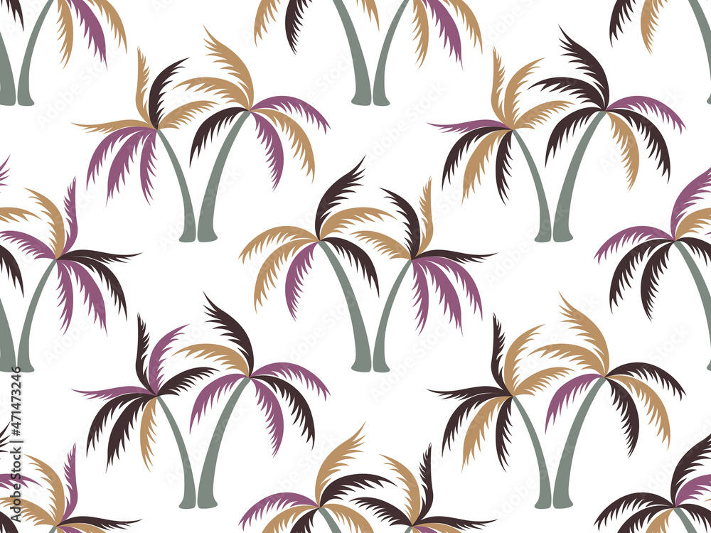 Fototapeta premium Palm tree minimal seamless pattern vector design.
