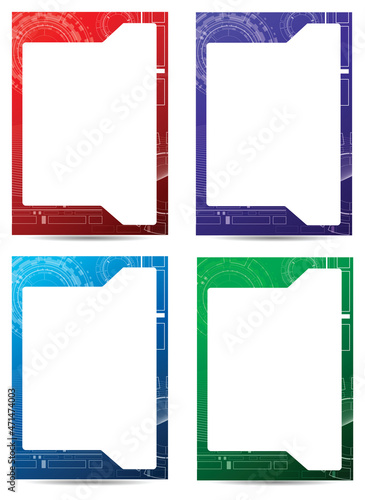 futuristic techno abstract background card frame template design