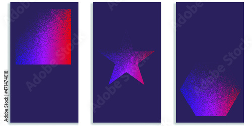 Social media editable covers with grainy effects .Grunge design . Contemporary style . Post frame stories templates. Layout for promotion .Media banner .Vector